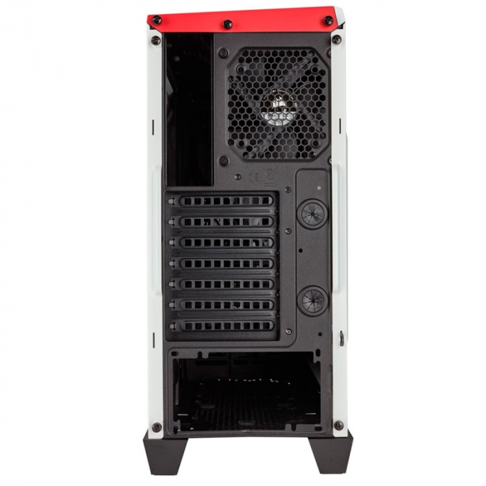 Corsair Carbide Spec-Alpha - Caja de PC, Mid-Tower ATX, Ventana Lateral,  Blanco y Rojo